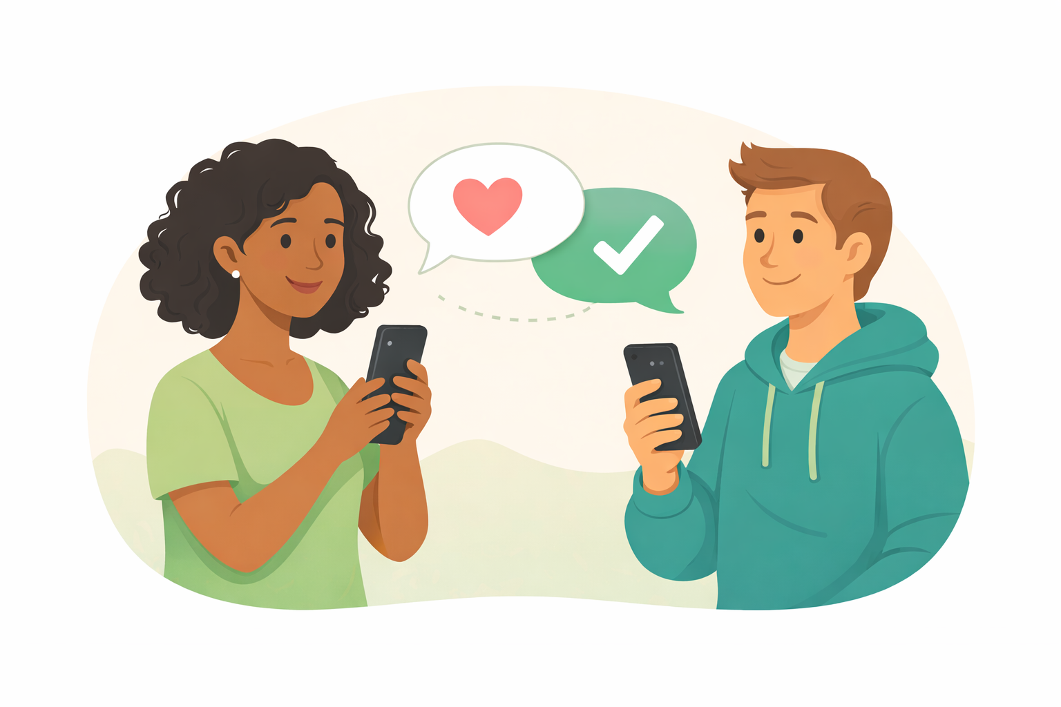 Illustration of peaceful co-parenting through communication